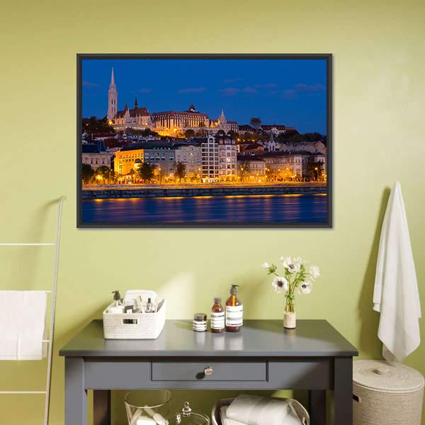 Matthias Church In Budapest Canvas Wall Art-3 Horizontal-Gallery Wrap-25" x 16"-Tiaracle