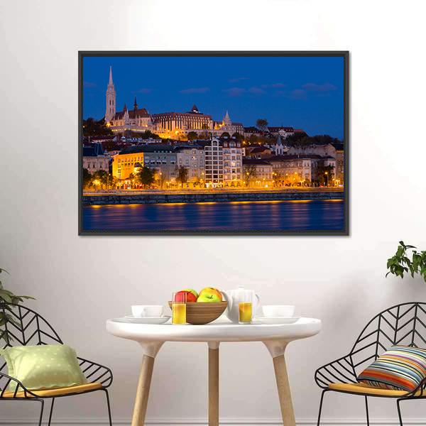 Matthias Church In Budapest Canvas Wall Art-3 Horizontal-Gallery Wrap-25" x 16"-Tiaracle