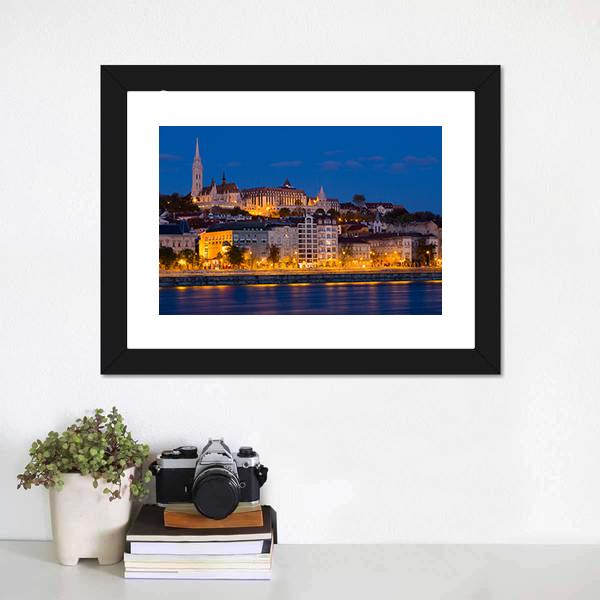 Matthias Church In Budapest Canvas Wall Art-3 Horizontal-Gallery Wrap-25" x 16"-Tiaracle
