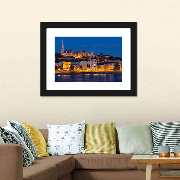 Matthias Church In Budapest Canvas Wall Art-3 Horizontal-Gallery Wrap-25" x 16"-Tiaracle