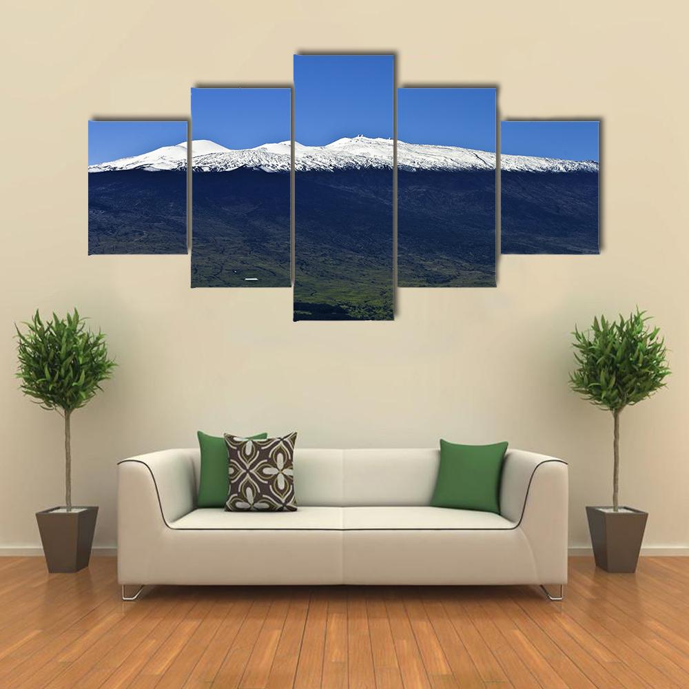 Mauna Kea Covered In Snow Canvas Wall Art-5 Star-Gallery Wrap-42" x 21"-Tiaracle
