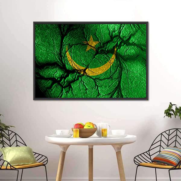 Mauritania Flag Canvas Wall Art-3 Horizontal-Gallery Wrap-25" x 16"-Tiaracle