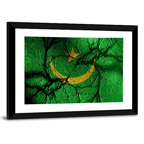 Mauritania Flag Canvas Wall Art-3 Horizontal-Gallery Wrap-25" x 16"-Tiaracle