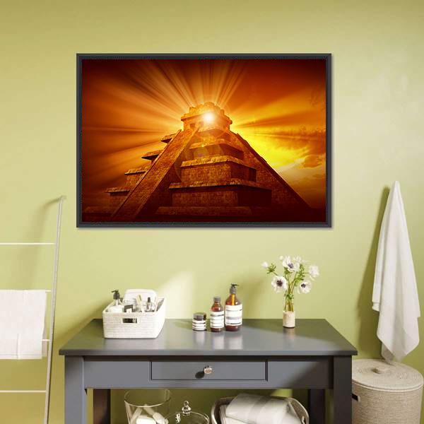 Mayan Mystery Pyramid Canvas Wall Art-3 Horizontal-Gallery Wrap-25" x 16"-Tiaracle