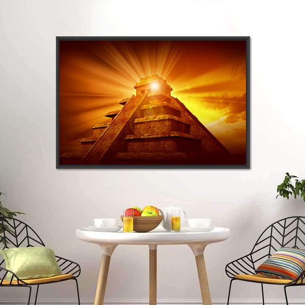 Mayan Mystery Pyramid Canvas Wall Art-5 Horizontal-Gallery Wrap-22" x 12"-Tiaracle