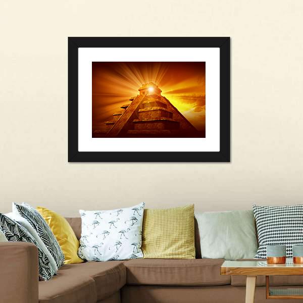 Mayan Mystery Pyramid Canvas Wall Art-5 Horizontal-Gallery Wrap-22" x 12"-Tiaracle