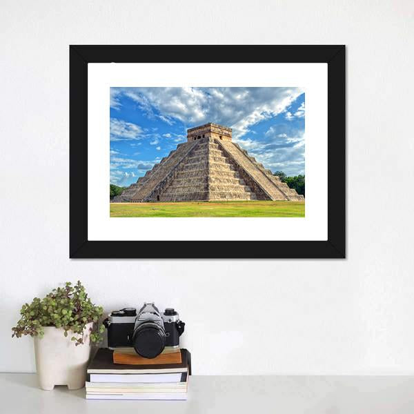 Mayan Pyramid Mexico Canvas Wall Art-3 Horizontal-Gallery Wrap-25" x 16"-Tiaracle