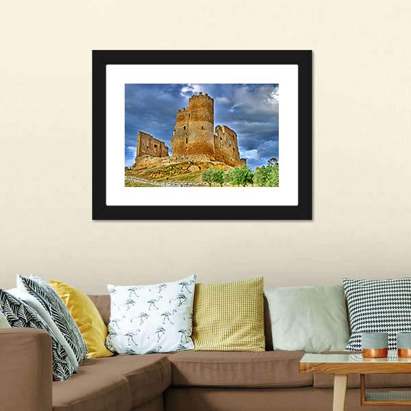 Mazzarino Medieval Castle Canvas Wall Art-3 Horizontal-Gallery Wrap-25" x 16"-Tiaracle