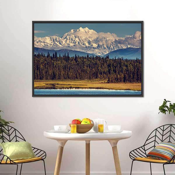 McKinley Peak Canvas Wall Art-1 Piece-Floating Frame-24" x 16"-Tiaracle