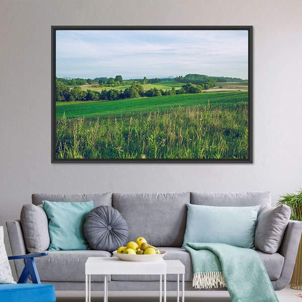 Meadow In Summer Canvas Wall Art-3 Horizontal-Gallery Wrap-25" x 16"-Tiaracle