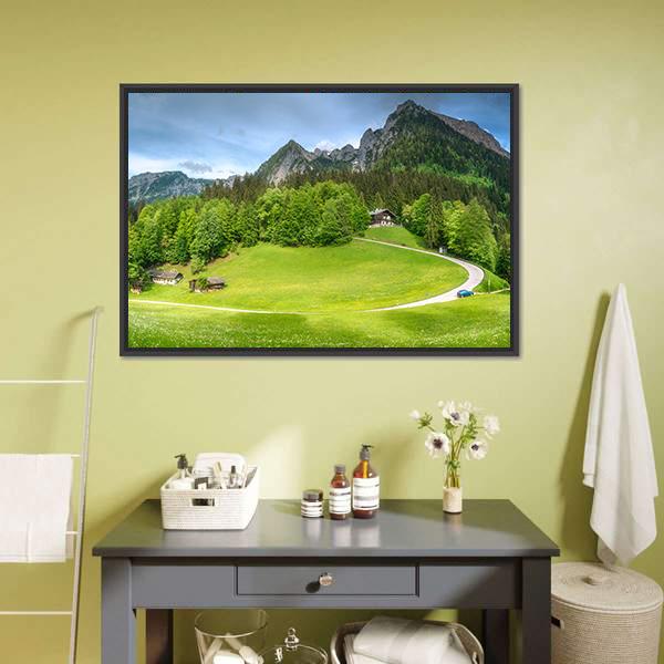 Meadow With Road Canvas Wall Art-3 Horizontal-Gallery Wrap-25" x 16"-Tiaracle