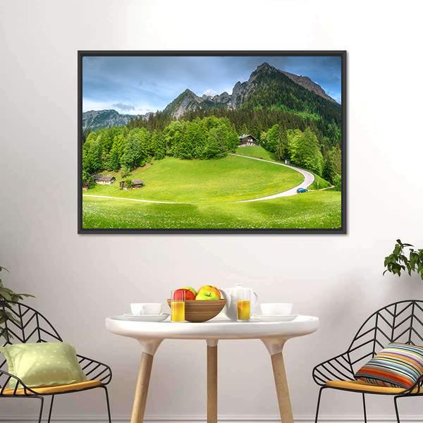 Meadow With Road Canvas Wall Art-3 Horizontal-Gallery Wrap-25" x 16"-Tiaracle