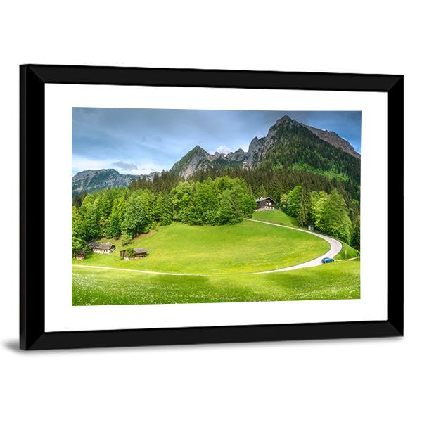 Meadow With Road Canvas Wall Art-3 Horizontal-Gallery Wrap-25" x 16"-Tiaracle