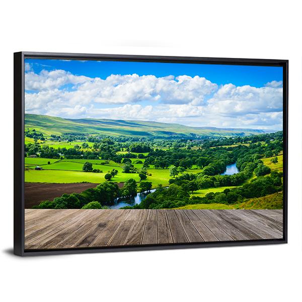 Meandering River Canvas Wall Art-1 Piece-Floating Frame-24" x 16"-Tiaracle