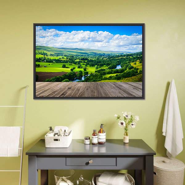 Meandering River Canvas Wall Art-3 Horizontal-Gallery Wrap-25" x 16"-Tiaracle