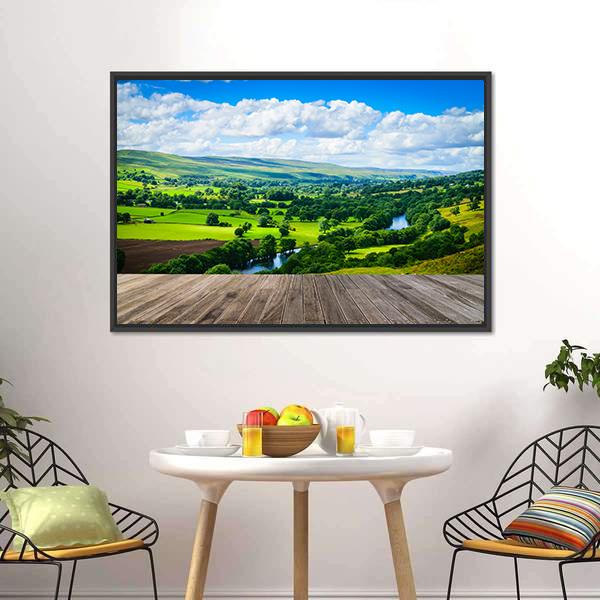 Meandering River Canvas Wall Art-3 Horizontal-Gallery Wrap-25" x 16"-Tiaracle