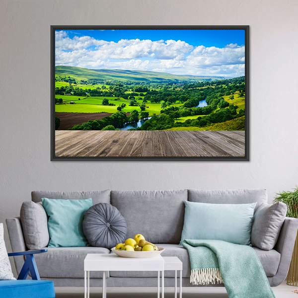 Meandering River Canvas Wall Art-3 Horizontal-Gallery Wrap-25" x 16"-Tiaracle