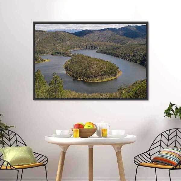 Meandro Del Melero Spain Canvas Wall Art-1 Piece-Floating Frame-36" x 24"-Tiaracle