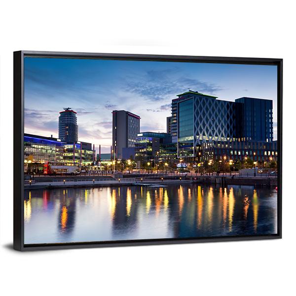 Media City On Salford Quays Canvas Wall Art-3 Horizontal-Gallery Wrap-25" x 16"-Tiaracle