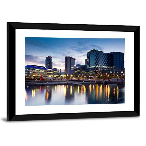 Media City On Salford Quays Canvas Wall Art-3 Horizontal-Gallery Wrap-25" x 16"-Tiaracle