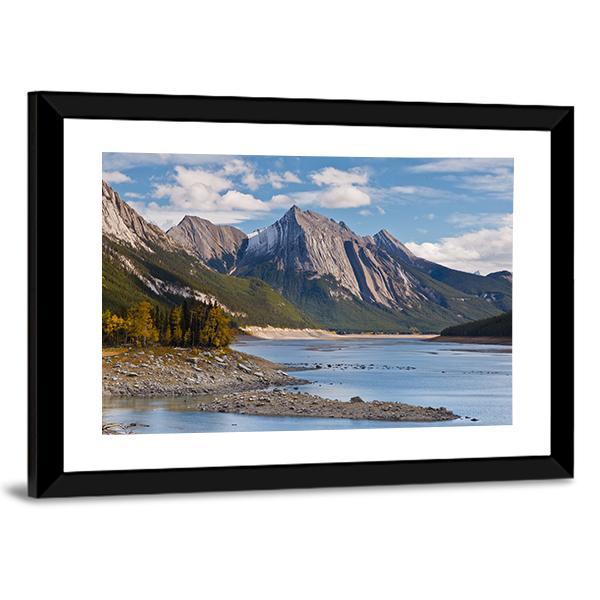 Medicine Lake Canada Canvas Wall Art-1 Piece-Framed Print-20" x 16"-Tiaracle
