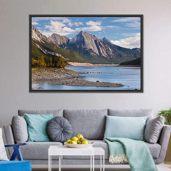 Medicine Lake Canada Canvas Wall Art-3 Horizontal-Gallery Wrap-25" x 16"-Tiaracle
