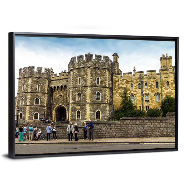 Medieval Windsor Castle Canvas Wall Art-1 Piece-Floating Frame-24" x 16"-Tiaracle