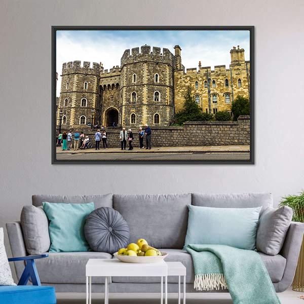 Medieval Windsor Castle Canvas Wall Art-3 Horizontal-Gallery Wrap-25" x 16"-Tiaracle