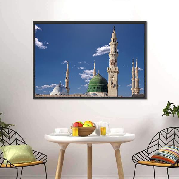 Medinah Mosque Canvas Wall Art-1 Piece-Floating Frame-24" x 16"-Tiaracle