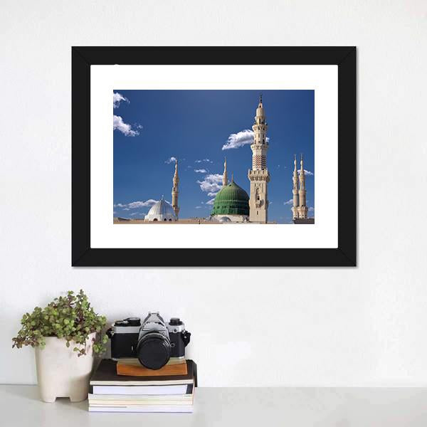 Medinah Mosque Canvas Wall Art-1 Piece-Framed Print-20" x 16"-Tiaracle