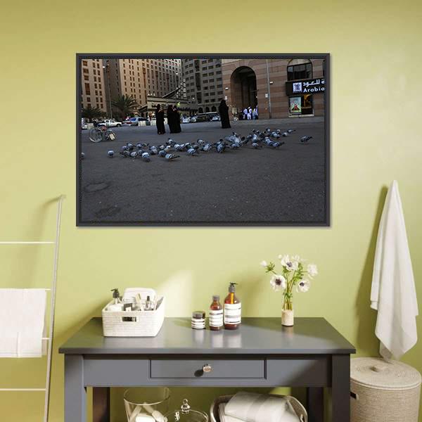 Medinah Street View Canvas Wall Art-3 Horizontal-Gallery Wrap-25" x 16"-Tiaracle
