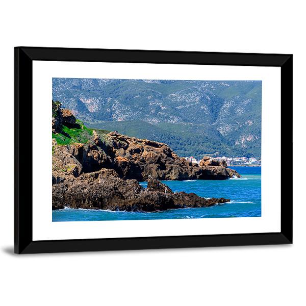 Mediterranean Coast Of Tipasa Canvas Wall Art-1 Piece-Framed Print-20" x 16"-Tiaracle