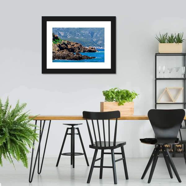 Mediterranean Coast Of Tipasa Canvas Wall Art-3 Horizontal-Gallery Wrap-25" x 16"-Tiaracle