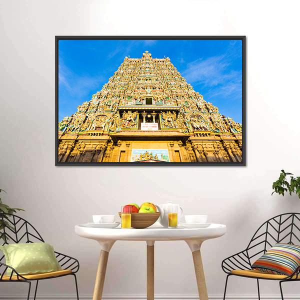 Meenakshi Amman Temple India Canvas Wall Art-1 Piece-Floating Frame-24" x 16"-Tiaracle