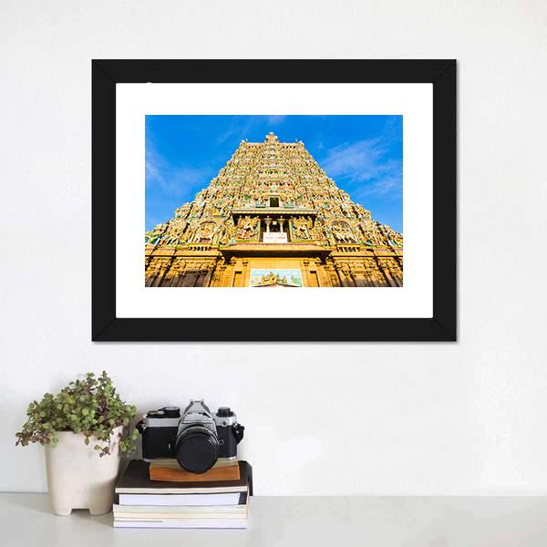 Meenakshi Amman Temple India Canvas Wall Art-1 Piece-Framed Print-20" x 16"-Tiaracle