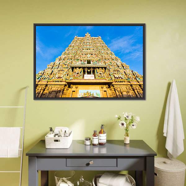 Meenakshi Amman Temple India Canvas Wall Art-3 Horizontal-Gallery Wrap-25" x 16"-Tiaracle