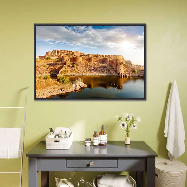 Mehrangarh Fort India Canvas Wall Art-3 Horizontal-Gallery Wrap-25" x 16"-Tiaracle