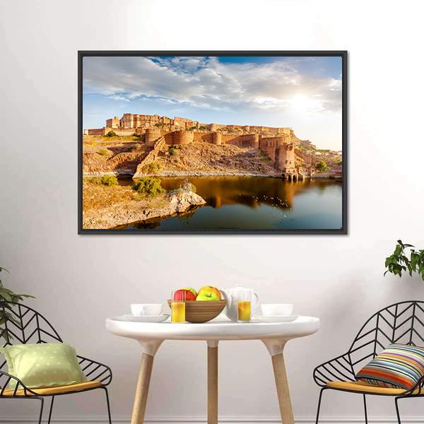 Mehrangarh Fort India Canvas Wall Art-3 Horizontal-Gallery Wrap-25" x 16"-Tiaracle