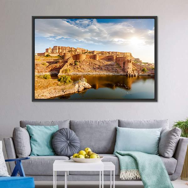 Mehrangarh Fort India Canvas Wall Art-3 Horizontal-Gallery Wrap-25" x 16"-Tiaracle
