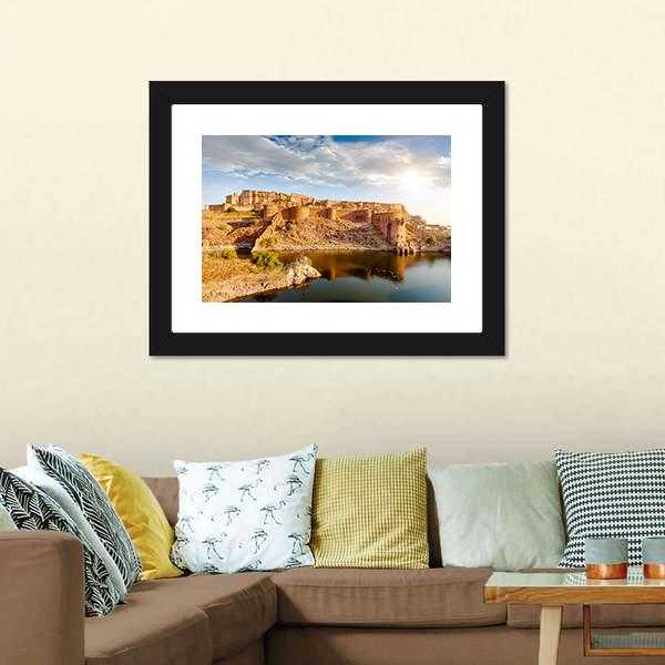 Mehrangarh Fort India Canvas Wall Art-3 Horizontal-Gallery Wrap-25" x 16"-Tiaracle
