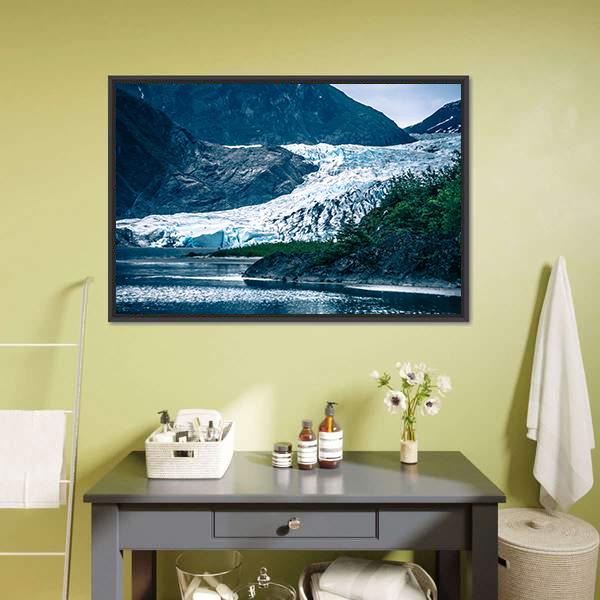 Mendenhall Glacier Alaska Canvas Wall Art-5 Horizontal-Gallery Wrap-22" x 12"-Tiaracle