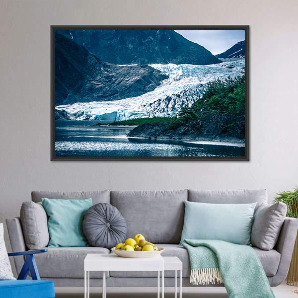 Mendenhall Glacier Alaska Canvas Wall Art-5 Horizontal-Gallery Wrap-22" x 12"-Tiaracle