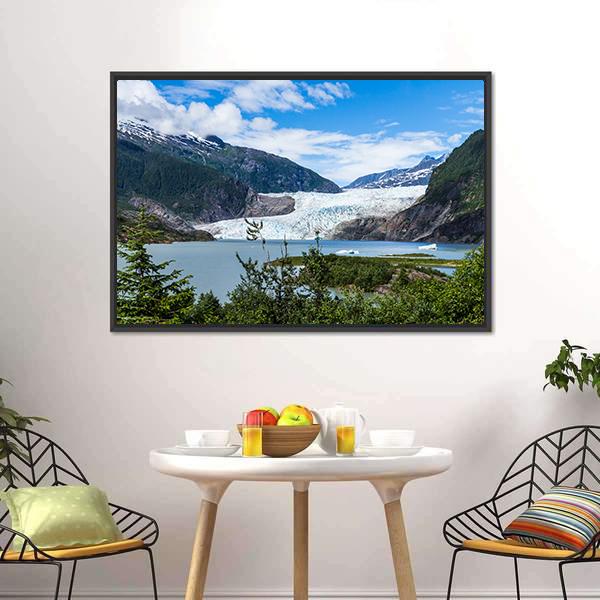 Mendenhall Glacier &amp; Lake Canvas Wall Art-5 Horizontal-Gallery Wrap-22" x 12"-Tiaracle