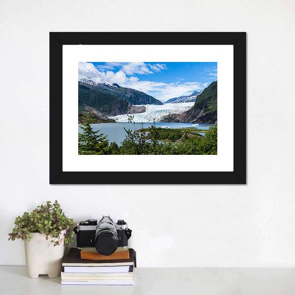 Mendenhall Glacier &amp; Lake Canvas Wall Art-5 Horizontal-Gallery Wrap-22" x 12"-Tiaracle