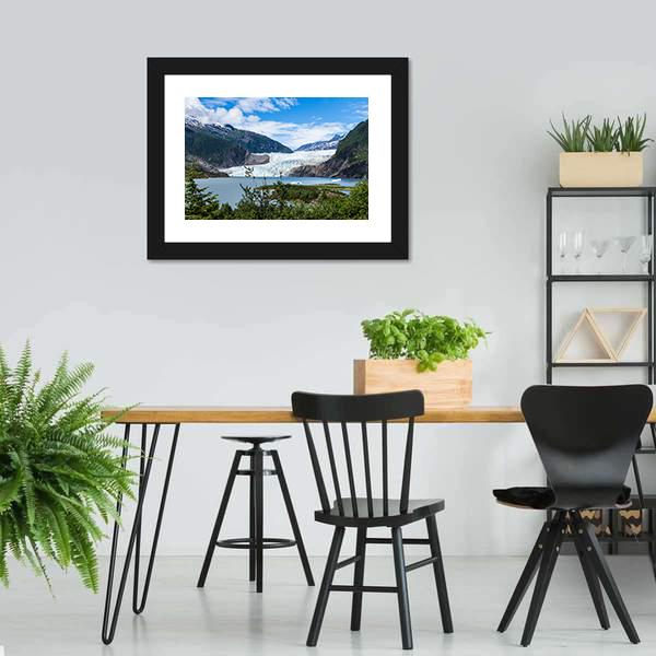 Mendenhall Glacier &amp; Lake Canvas Wall Art-5 Horizontal-Gallery Wrap-22" x 12"-Tiaracle