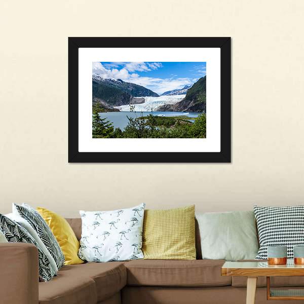 Mendenhall Glacier &amp; Lake Canvas Wall Art-5 Horizontal-Gallery Wrap-22" x 12"-Tiaracle