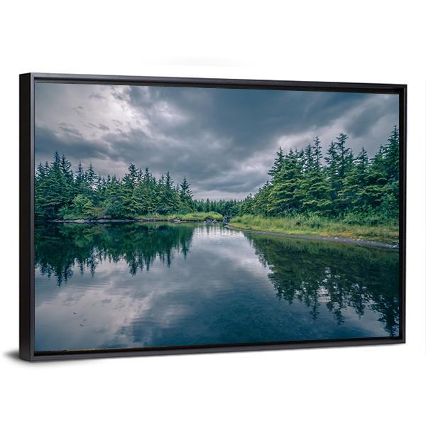 Mendenhall Glacier Park Alaska Canvas Wall Art-1 Piece-Floating Frame-24" x 16"-Tiaracle