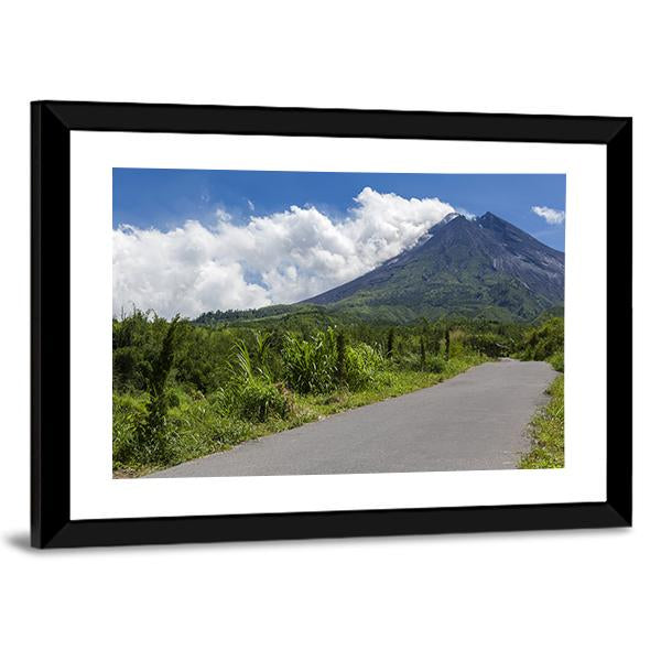 Merapi Mountain Indonesia Canvas Wall Art-1 Piece-Framed Print-20" x 16"-Tiaracle