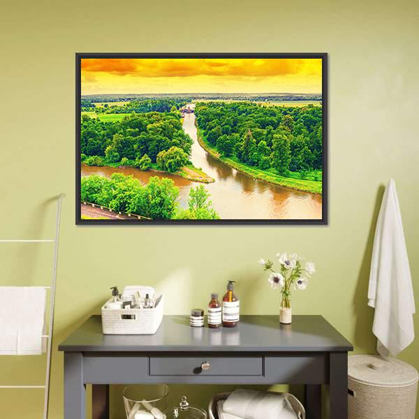 Merge Of Two Rivers Canvas Wall Art-3 Horizontal-Gallery Wrap-25" x 16"-Tiaracle