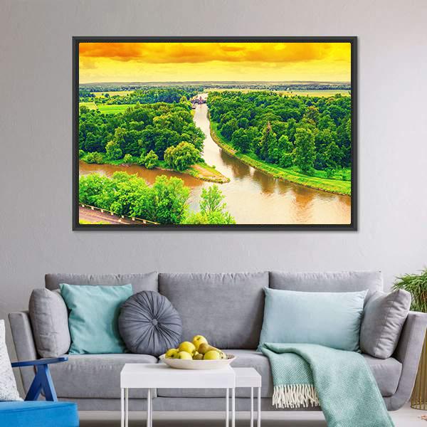 Merge Of Two Rivers Canvas Wall Art-3 Horizontal-Gallery Wrap-25" x 16"-Tiaracle